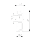 SLIMLINE Вертикальный профиль (5,40 м) золото шлифованное (AL) (AV0650) Aristo (Акция)