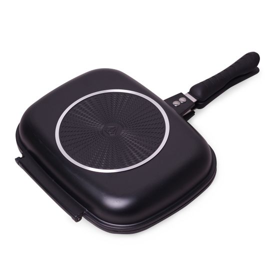 Сковорода-гриль двойная 32х24х7 см. из алюминия Kamille KM 4260 с антипригарным покрытием