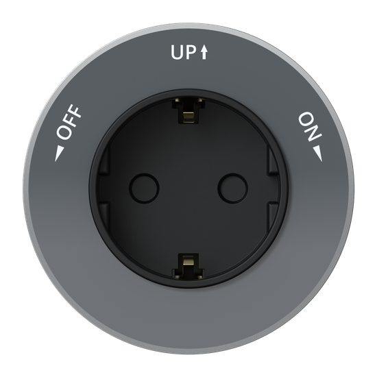 MULTITRACK Розетка 2К+З круглая 16 А/250 В ГРАФИТ