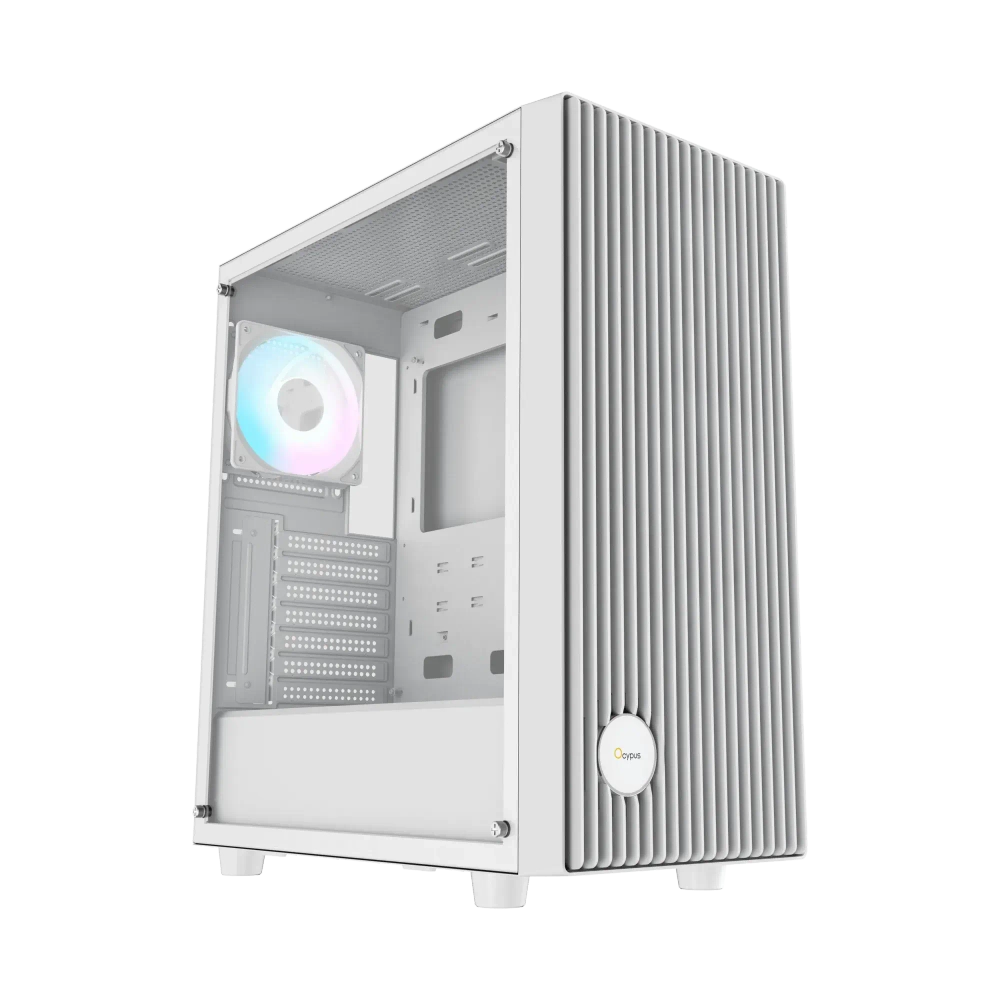 Корпус Ocypus Gamma C70 WH ARGB ATX/mATX/ITX 2xUSB Белый, Предустановленно 4x120мм ARGB Fans, Gamma-C70-WHG400XX-GL
