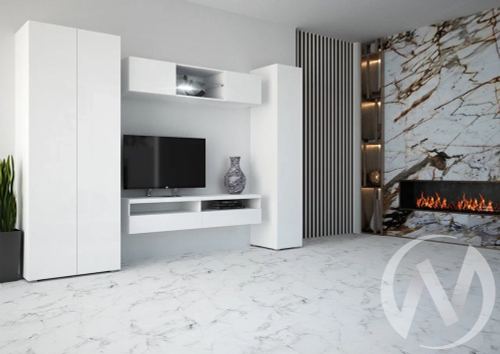 Гостиная Флорис (белый/белый глянец холодный) Вариант №2