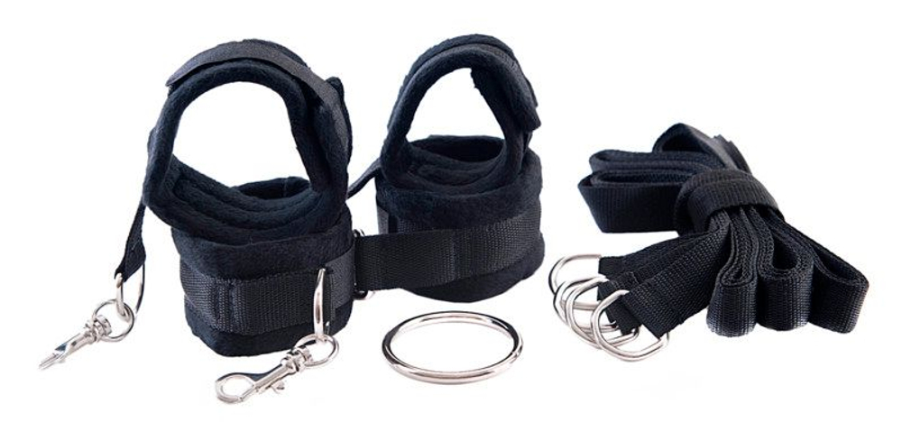 Сцепка рук и ног с фиксирующими ремнями (Цвет: черный)