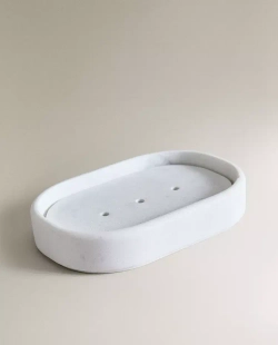 ZARA HOME МЫЛЬНИЦА ДЛЯ ВАННОЙ С МРАМОРНЫМ УЗОРОМ, СЕРЫЙ