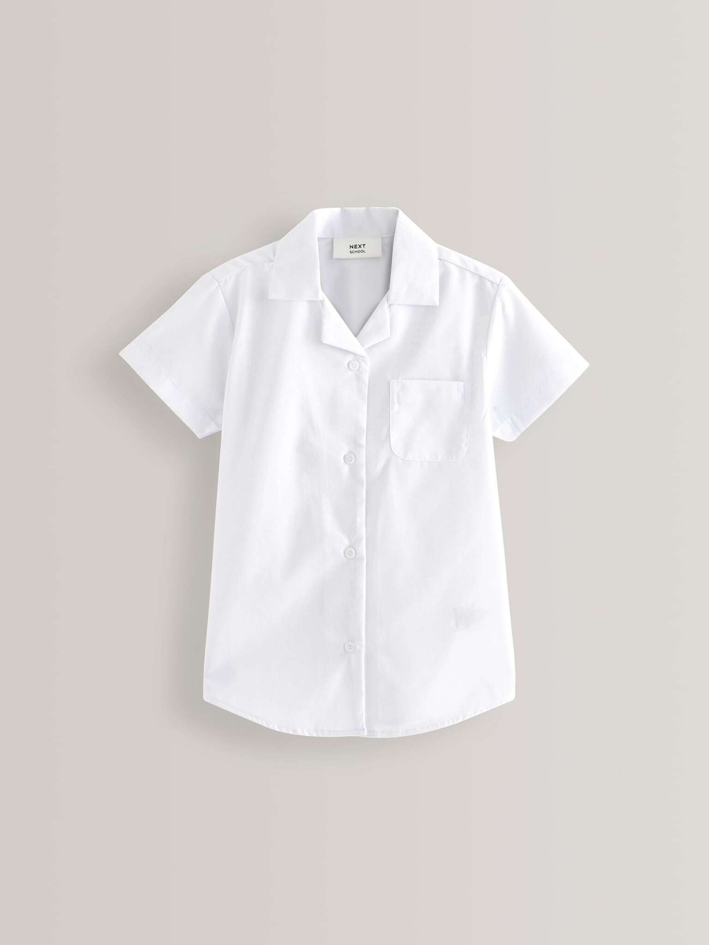 Рубашка школьная с коротким рукавом для девочки Next 701-959, 2 шт., Белый