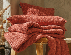 Покрывало EVEREST TERRACOTA теракотовый пике Blanc des Vosges 180x260 Терракотовый
