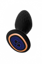 Черная анальная вибровтулка Tucana с ротацией и управлением через приложение - 12 см.