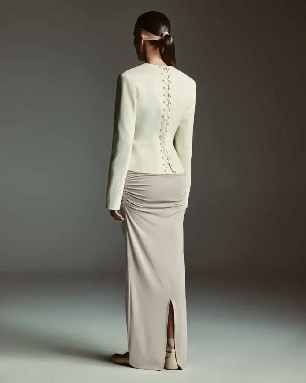 Юбка серая макси