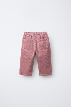 ZARA БРЮКИ ИЗ ПЛОТНОГО ВЕЛЬВЕТА, РОЗОВЫЙ