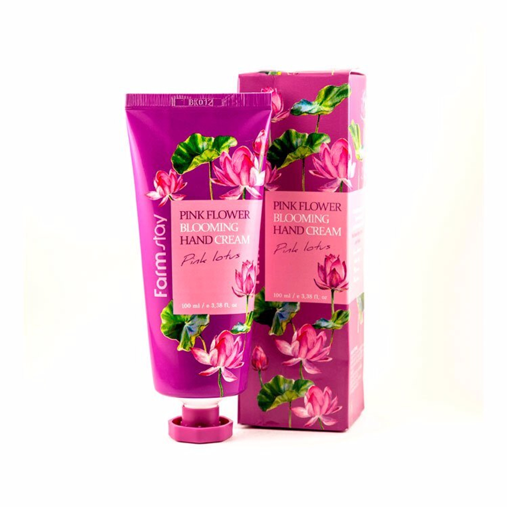 Крем для рук на основе экстракта розового лотоса 100 мл FarmStay Pink Flower Blooming Hand Cream Pink Lotus