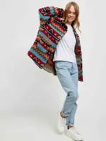 Рубашка Kefirmaykifer Оверсайз Этно красно-синяя