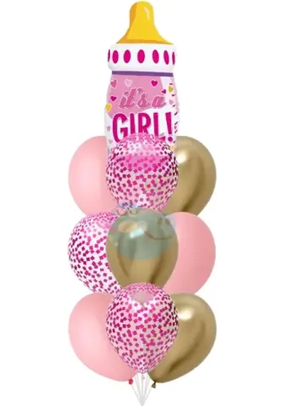 Фонтан с розовой бутылочкой