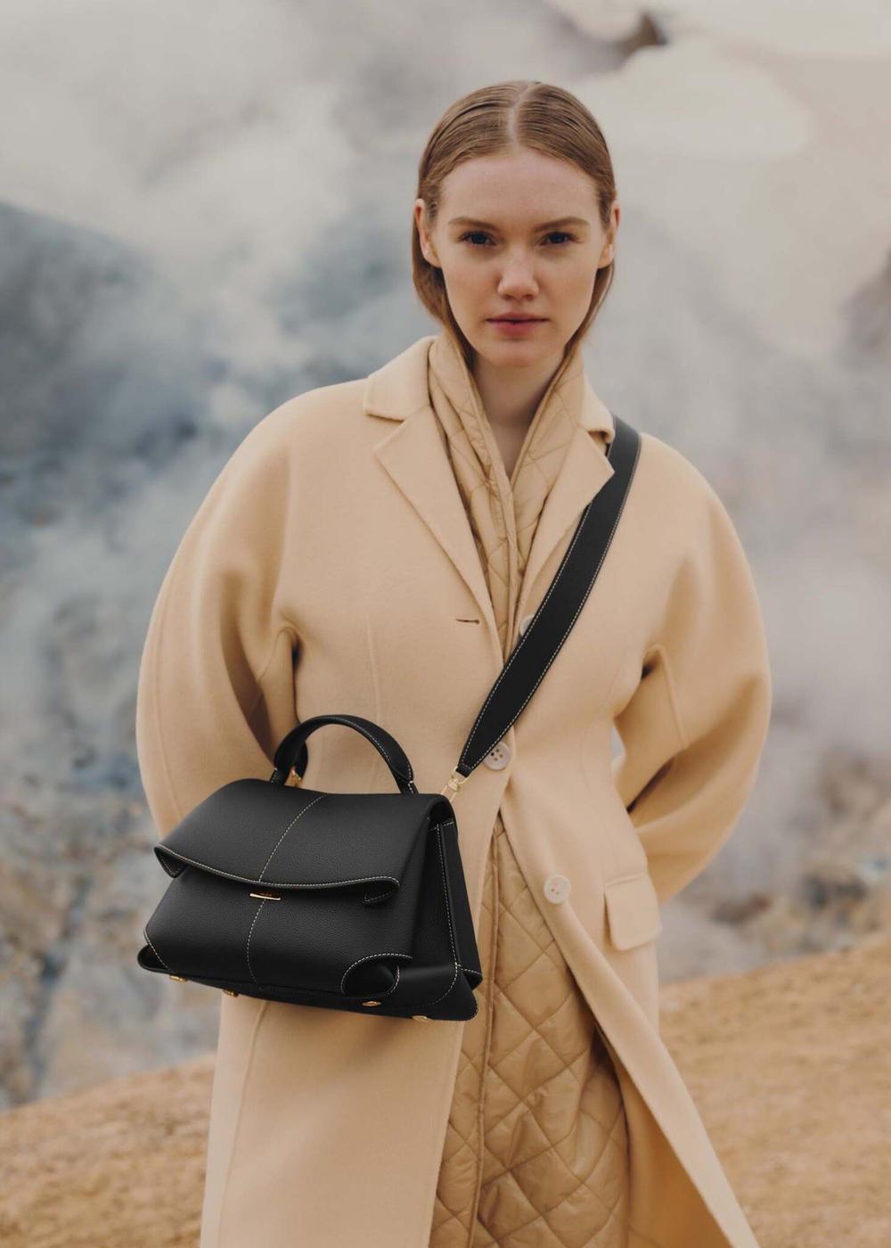 Сумка Polene Mokki EDITION TEXTURED BLACK