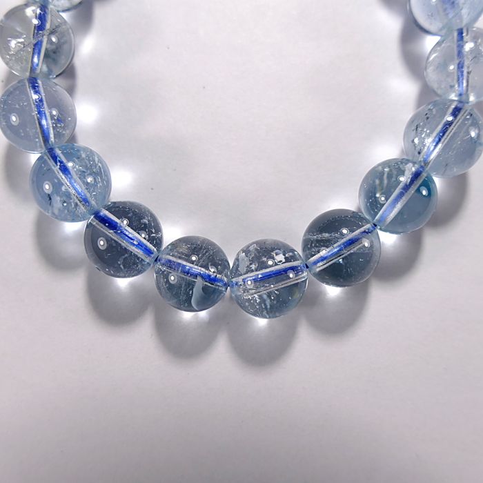 Бусина из топаза голубого термообработанного, класс А, шар гладкий 11 мм