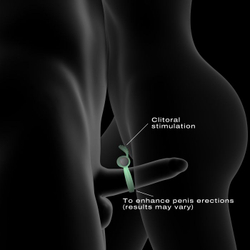 Эрекционное кольцо с вибрацией Dorcel POWER CLIT PHOSPHO на батарейках, светящееся