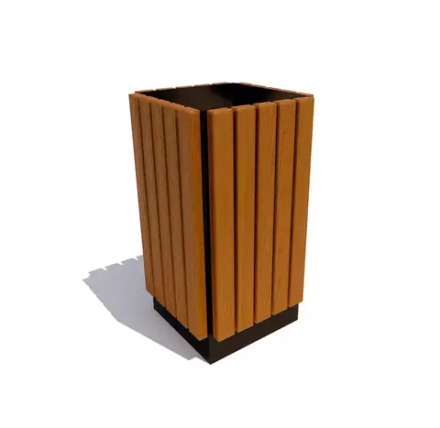 Урна уличная квадратная "Вертикаль", тик