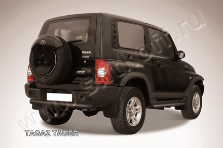 Защита заднего бампера (нержавейка) TAGAZ Tager (2008-2012) d76 короткая (черный)