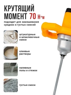 Строительный миксер профессиональный 2500 Вт Eurolux , 650 об/мин, 2 скорости (СМ-2500Э-2)