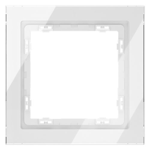 Рамка стеклянная VOLTUM S70 на 1 пост, (белый, стекло)