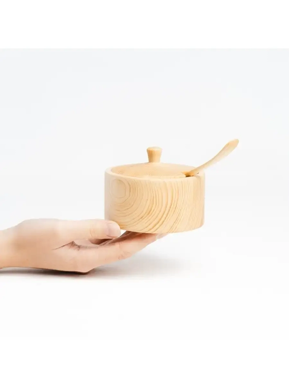 Деревянная сахарница с ложкой из кедра