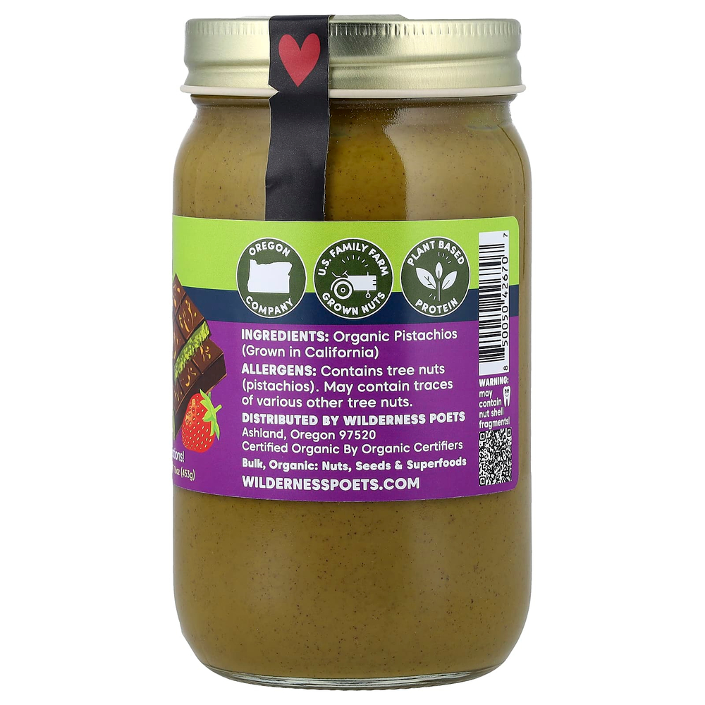 Wilderness Poets, фисташковое масло, ультрасливочная, 453 г (16 унций)