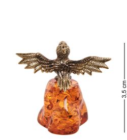 Народные промыслы AM- 712 Фигурка «Попугай» (латунь, янтарь)