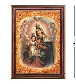 AMB-03/11 Икона Пресвятой Девы Марии «Кармельская» (с янтарной крошкой) H-24см