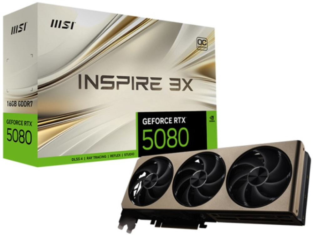 Видеокарта MSI GeForce RTX 5080 INSPIRE 3X (RTX 5080 16G INSPIRE 3X)