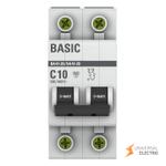 Автоматический выключатель 2P 10А (C) 4,5кА ВА 47-29 Basic