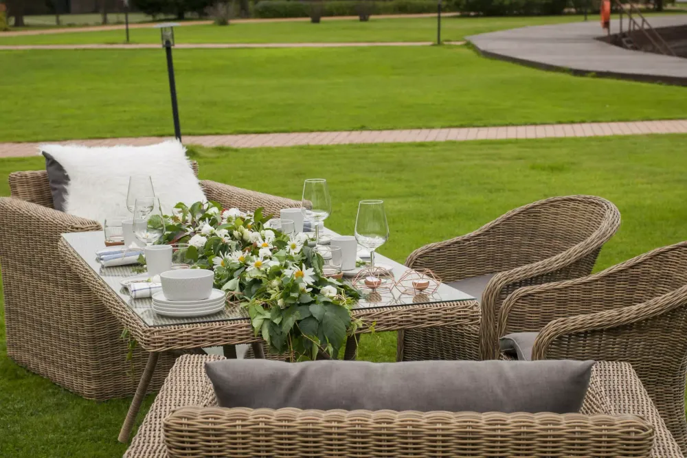 "Латте" плетеный стол из искусственного ротанга 160х90см, цвет соломенный