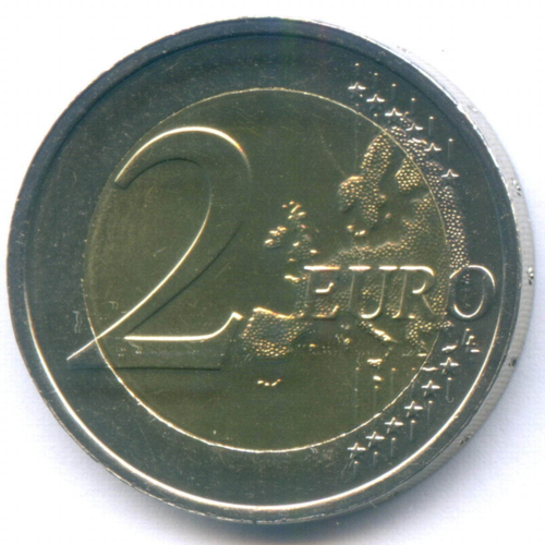 2 евро 2014 год. Мальта. 50 лет Независимости Мальты. Биметалл UNC