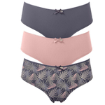 Набор из 3 серо-розовых трусиков-шортов Olivia (Размер: L) (Цвет: серый с розовым)