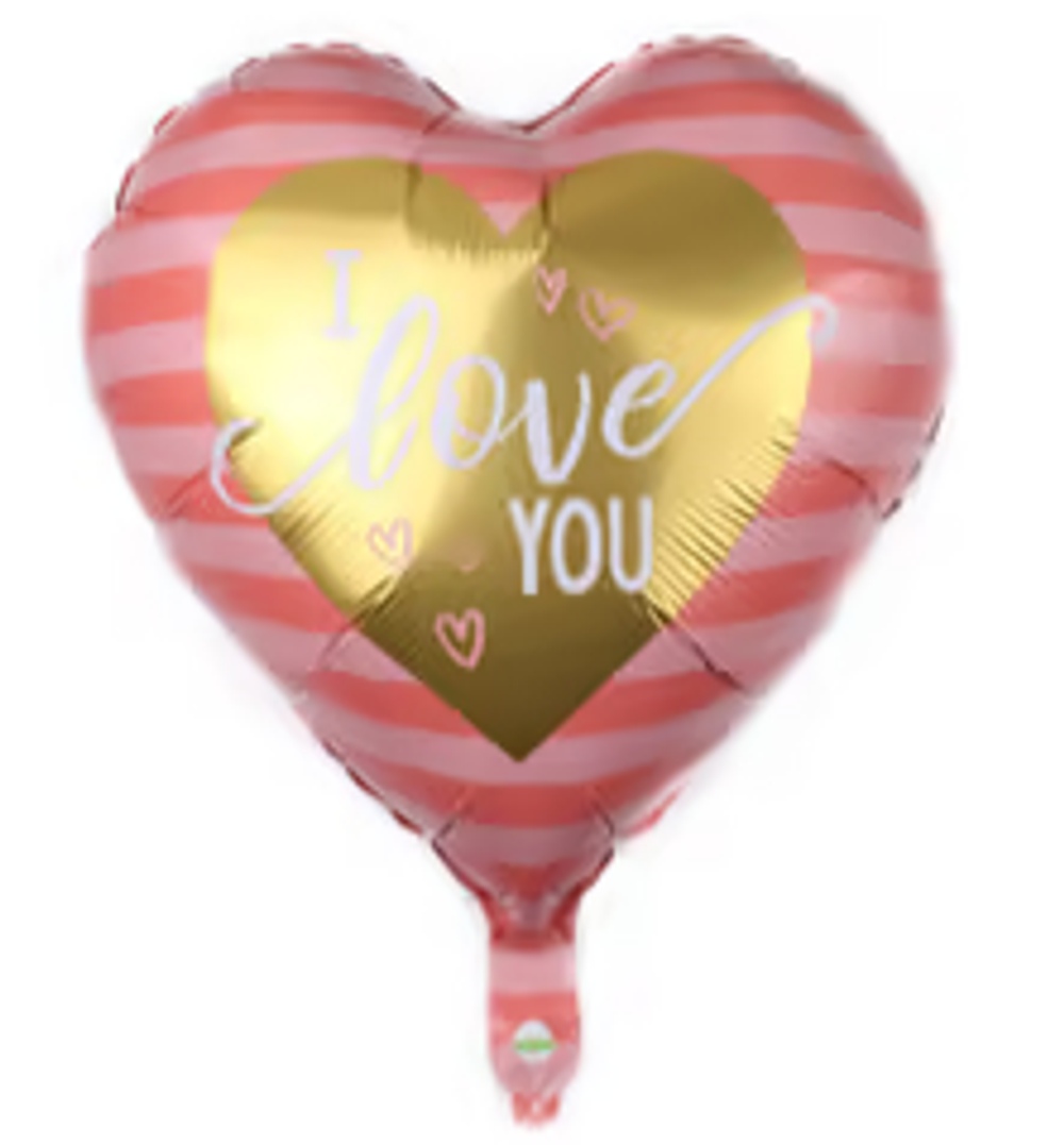 К 18" Сердце ILY полоски