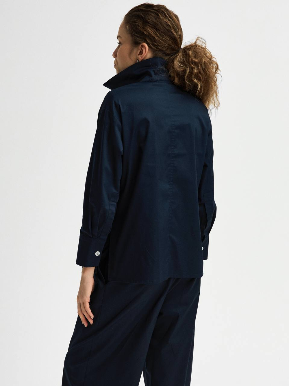 Рубашка медицинская женская Юми, нэви хлопок