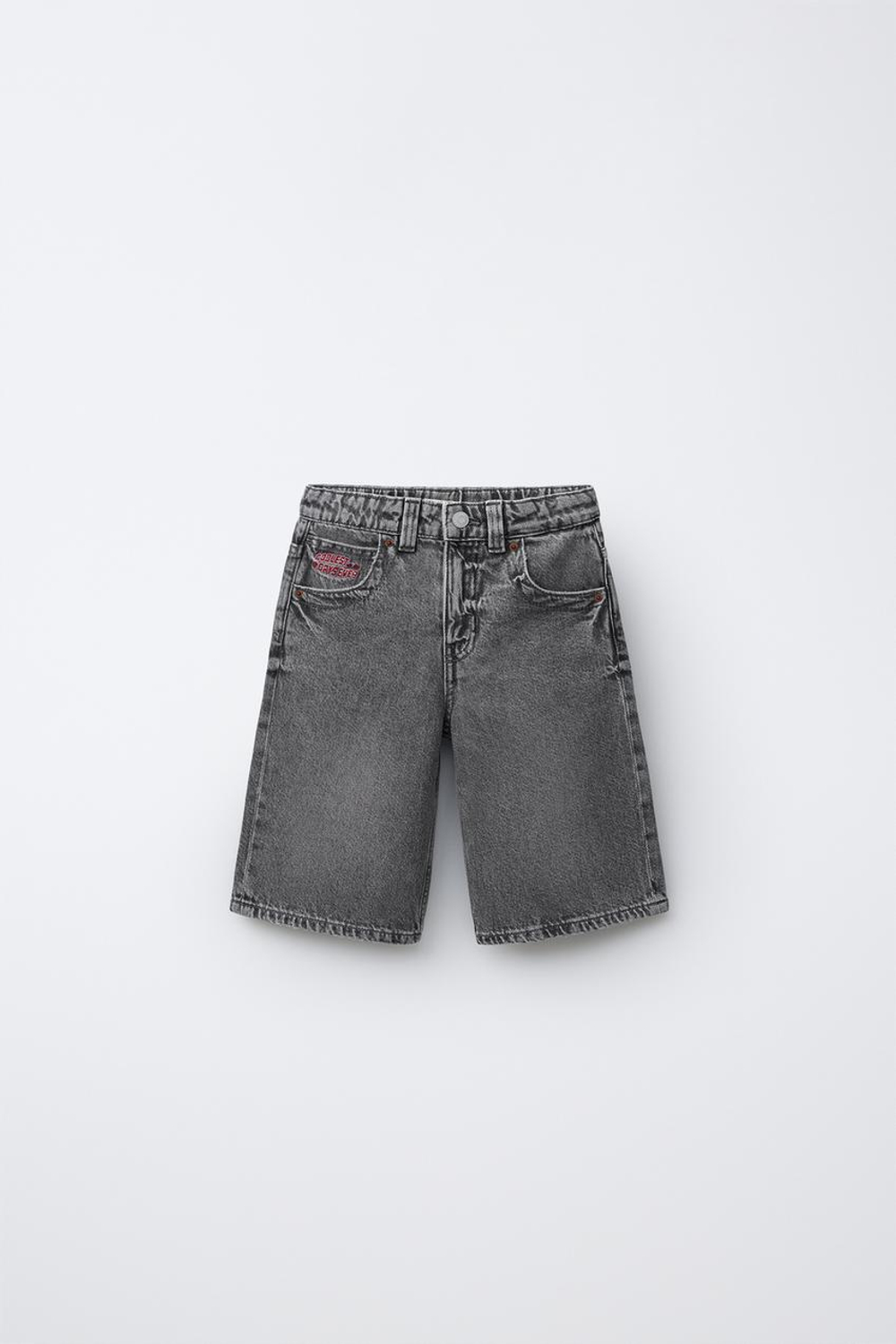 ZARA ДЛИННЫЕ ДЖИНСОВЫЕ ШОРТЫ, МЯГКИЙ СЕРЫЙ