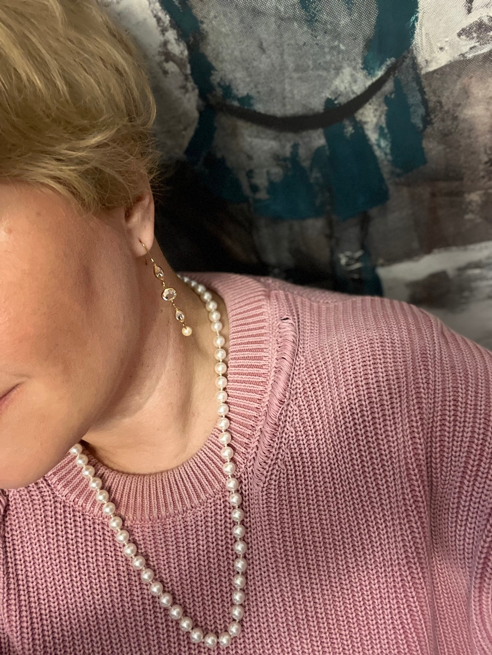 Нить винтажного жемчуга 60см RMN