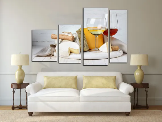 Модульная картина "Сочетание сыров"