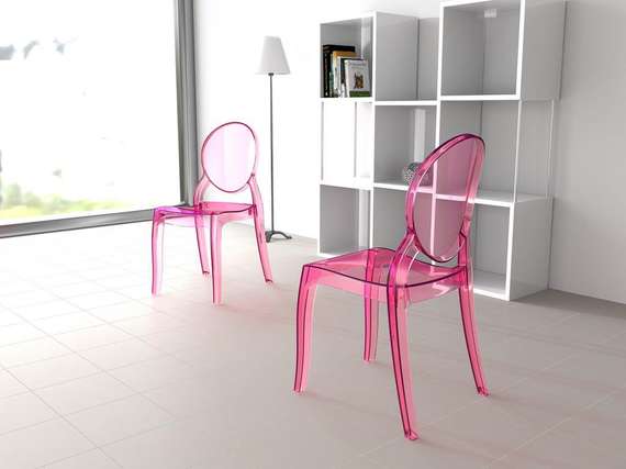 Стул Elizabeth прозрачный розовый