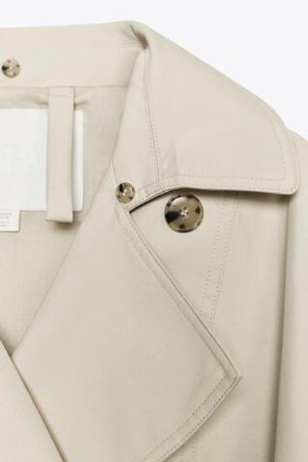ZARA КОРОТКИЙ ТРЕНЧ WATER REPELLENT — ZW COLLECTION, ЭКРЮ