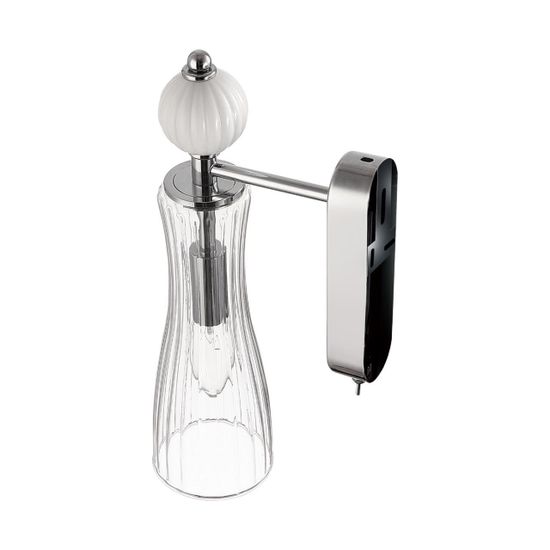 8268/1W NEOCLASSI хром/белый/прозрачный, металл/керамика/стекло Бра Е14 1*40W 220V EMILY