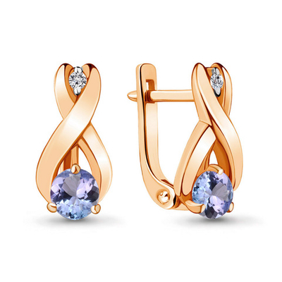 942788к Серьги из Золота с бриллиантами, танзанитами из коллекции "Breeze"