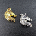Корейская фурнитура Кулон "Лошадь" 21х21 мм, Золото/Серый