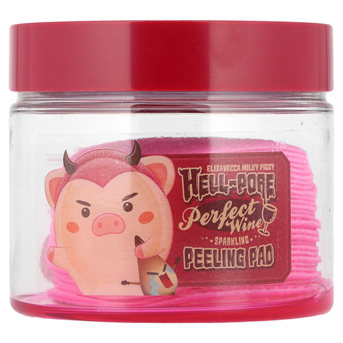 Elizavecca, Milky Piggy, Hell-Pore, игристые пилинг-диски с идеальным вином, 30 шт., 200 мл (6,76 жидк. Унции)