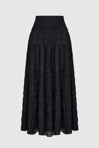 Юбка с ярусами черная