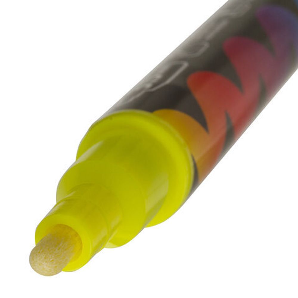 Маркер меловой "POP-ART" ЖЕЛТЫЙ, 3,5 мм, сухостираемый, для гладких поверхностей, BRAUBERG, 151520