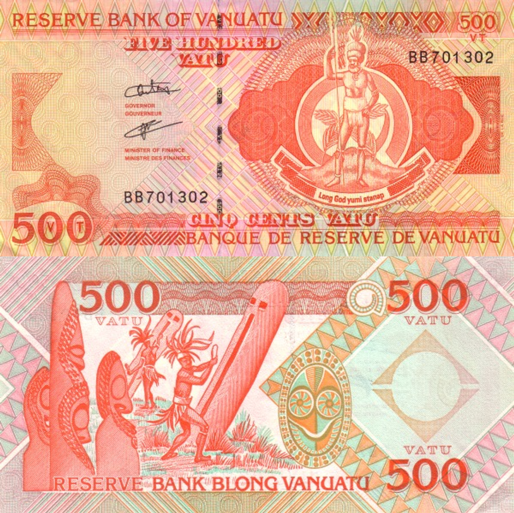 Вануату 500 вату 1993-2006 Бревенчатые барабаны UNC