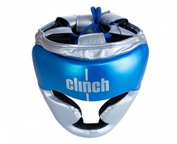 Шлем боксерский Clinch Kids серебристо-синий C128