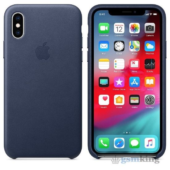 Leather Case iPhone X/XS Midnight Blue (Темно-синий)