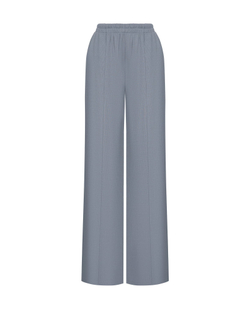 Костюмные брюки клеш из трикотажа с резинкой на талии, серый