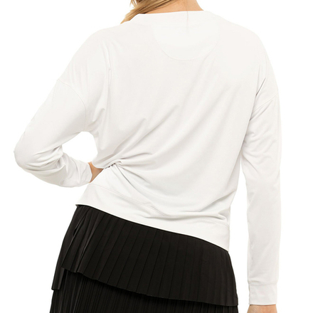 Женская теннисная футболка   Lucky in Love Post a Plaid The Original Light Weight L/S - white
