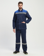 Костюм Стандарт СОП усиленный (тк.Смесовая,210) брюки, т.синий/васильковый